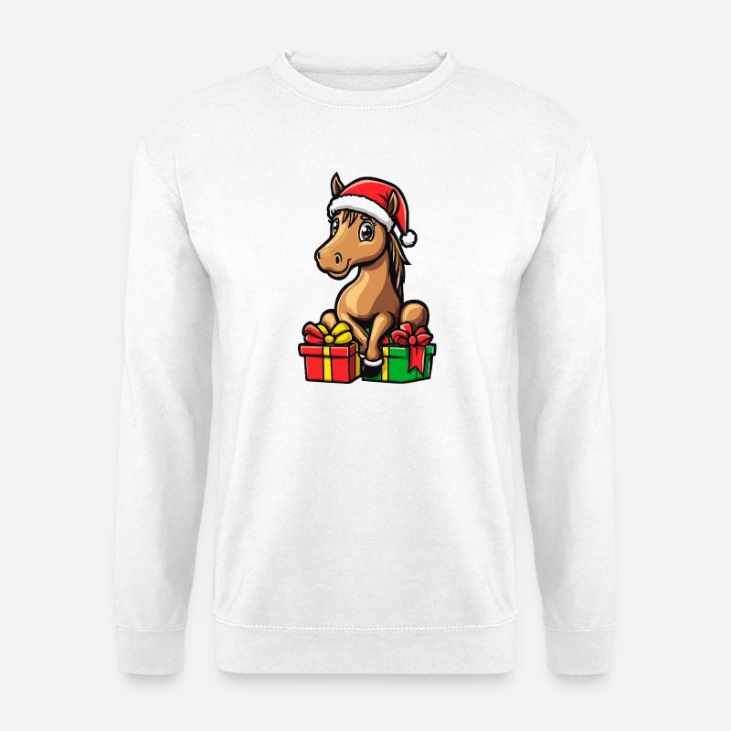 Pferd Weihnachten Geschenke - Unisex Pullover - Weiß