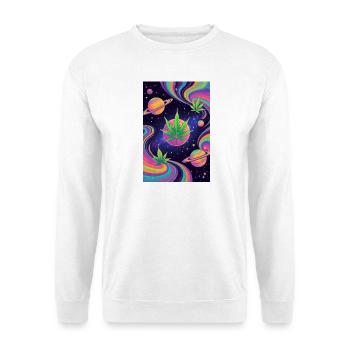 Galactic Cannabis Galaxy - Sweat-shirt Unisexe - blanc - Devant