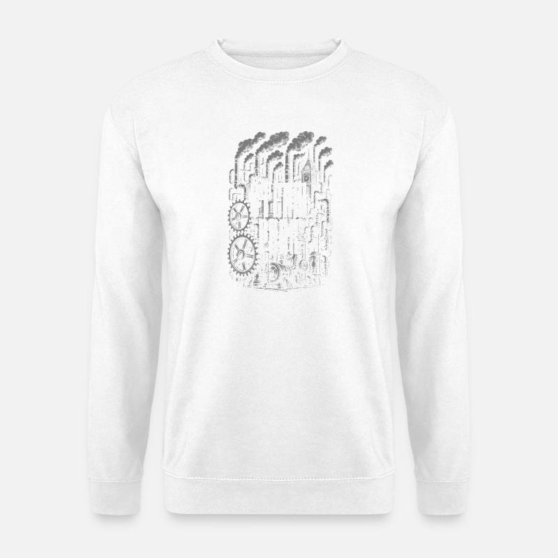 Industrial Gears Skyline - Unisex Pullover - Weiß