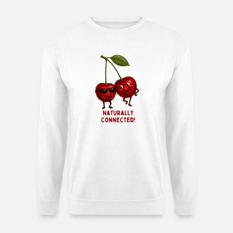 Natürlich Verbundene Kirschen - Unisex Pullover - Weiß