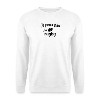 Ich kann nicht, ich habe Rugby – Humor, Sport und Leidenschaft - Unisex Pullover - Weiß - Vorne