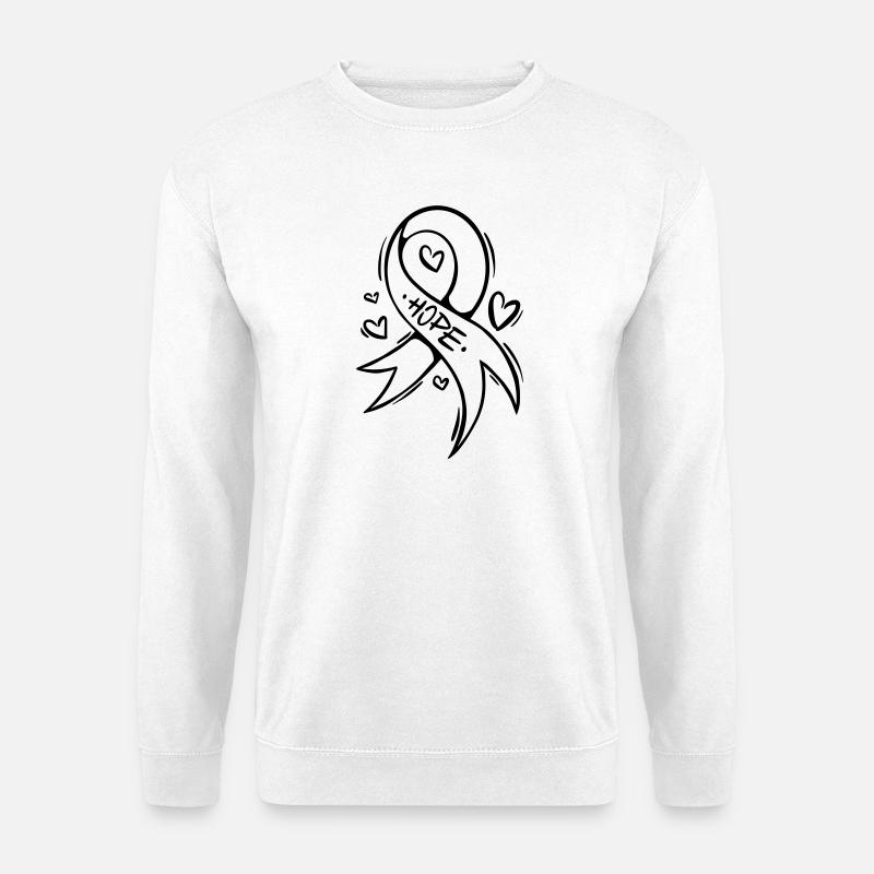 Hope Cancer Schleife Herz - Unisex Pullover - Weiß