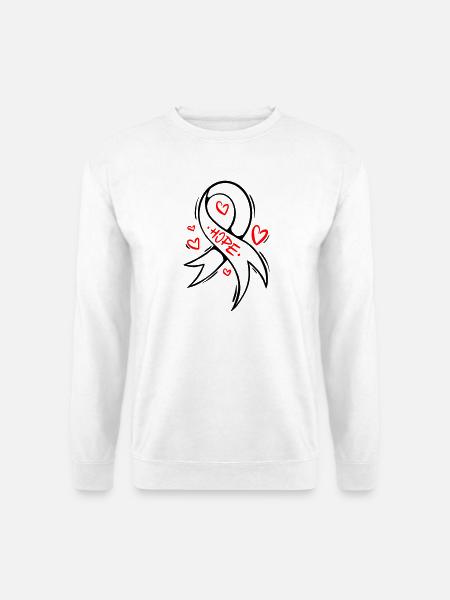Hope Heart Cancer Loop - Unisex Sweatshirt - white