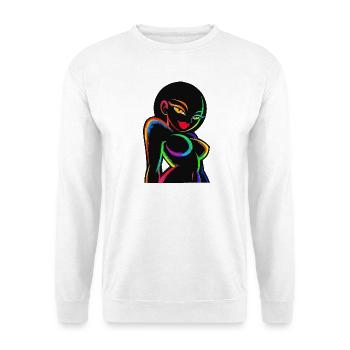 Neon-Regenbogen-Silhouette - Unisex Pullover - Weiß - Vorne