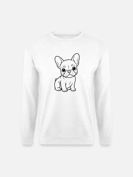 Little Bulldog Line Portrait - Unisex Sweatshirt - white