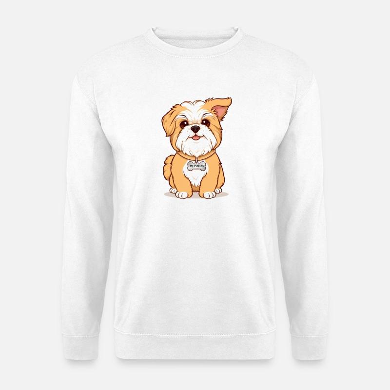 Mr Pickles Bedårende Lhasa Apso-portræt - Unisex sweater - hvid