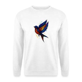 Swallow Stained Glass: Colorful & Poetic Art - Unisex Sweatshirt - white - Front