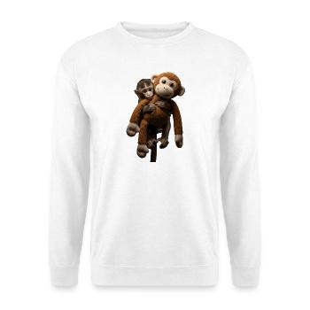 Punch der virale Affe mit Stofftier - Unisex Pullover - Weiß - Vorne