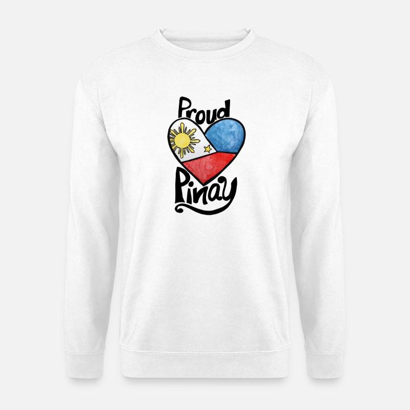 Philippinen-Flagge Herz-Skizze - Unisex Pullover - Weiß