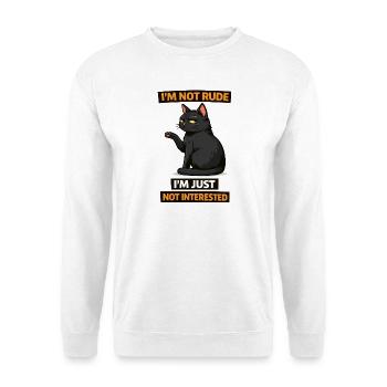 Attitude de chat pas intéressé - Sweat-shirt Unisexe - blanc - Devant