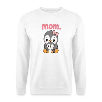 Penguin mom and chick - Unisex Sweatshirt - white - Front