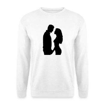 Couple Silhouette Amour Romance Petit ami de la Saint-Valentin - Sweat-shirt Unisexe - blanc - Devant