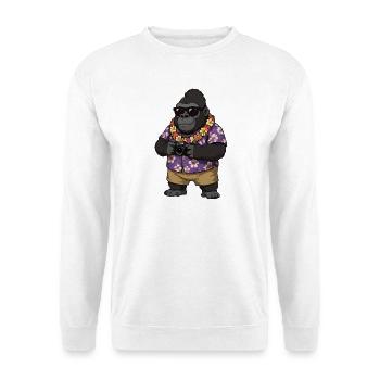 Gorilla Fotograf Hawaii-Look - Unisex Pullover - Weiß - Vorne