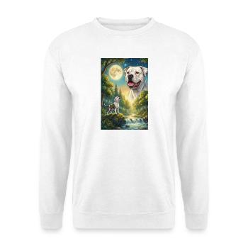Hurlant à la Lune American Bulldog - Sweat-shirt Unisexe - blanc - Devant