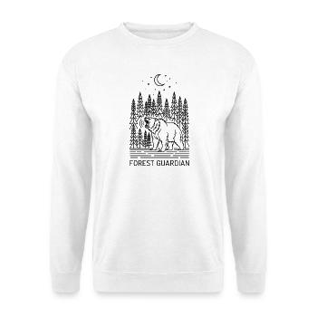 Forest Guardian - Waldwächter, Bär im Wald - Unisex Pullover - Weiß - Vorne - Alina (178cm) & Michal (187cm)