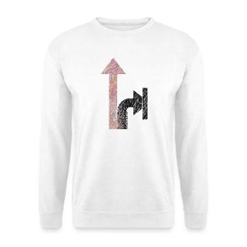 Richtungswahl - Unisex Pullover - Weiß - Vorne - Alina (178cm) & Michal (187cm)