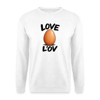 Liebe zum Ei - Unisex Pullover - Weiß - Vorne - Alina (178cm) & Michal (187cm)