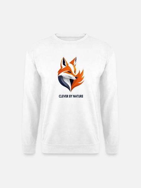 Clever by Nature – Fuchs - Unisex Pullover - Weiß
