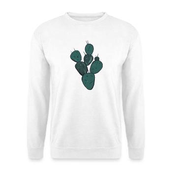 Teal-Kaktus-Cluster - Unisex Pullover - Weiß - Vorne - Alina (178cm) & Michal (187cm)