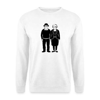 Älteres Ehepaar - Unisex Pullover - Weiß - Vorne - Alina (178cm) & Michal (187cm)