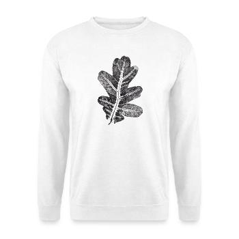 Eichenblatt / Botanik Blatt - Natur & Wald - Unisex Pullover - Weiß - Vorne - Alina (178cm) & Michal (187cm)