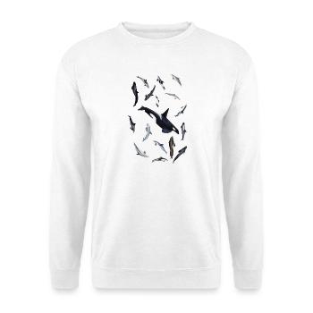 Dolphins and orca - Dolphins all around - Dauphins - Unisex Sweatshirt - white - Front