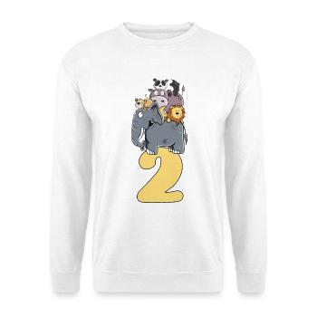 Deuxième anniversaire du zoo des animaux du zoo - Sweat-shirt Unisexe - blanc - Devant