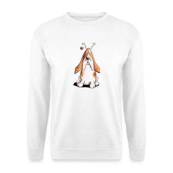 Basset Hound fête Noël I chien cadeau - Sweat-shirt Unisexe - blanc - Devant