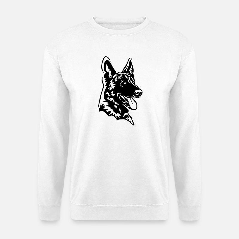 Malinois Kopf - Unisex Pullover - Weiß