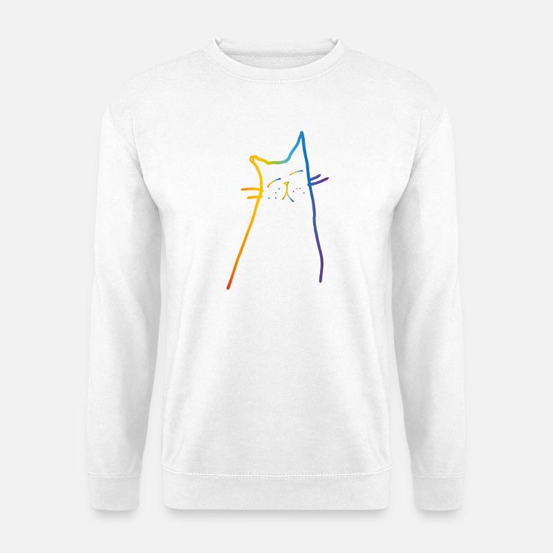 Rainbow Cat - Unisex Pullover - Weiß