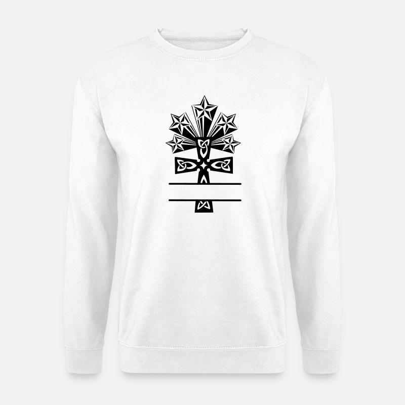 Monogramme cinq étoiles de croix celtique - Sweat-shirt Unisexe - blanc