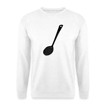 Transparentes Schlitzbild - Unisex Pullover - Weiß - Vorne