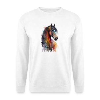 Multicolor Pferde Liebhaber | Horse Design - Unisex Pullover - Weiß - Vorne