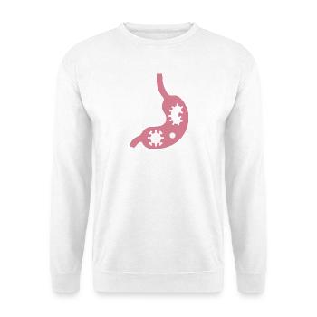 Magen Darm Grippe gastrointestinal infection - Unisex Pullover - Weiß - Vorne - Alina (178cm) & Michal (187cm)
