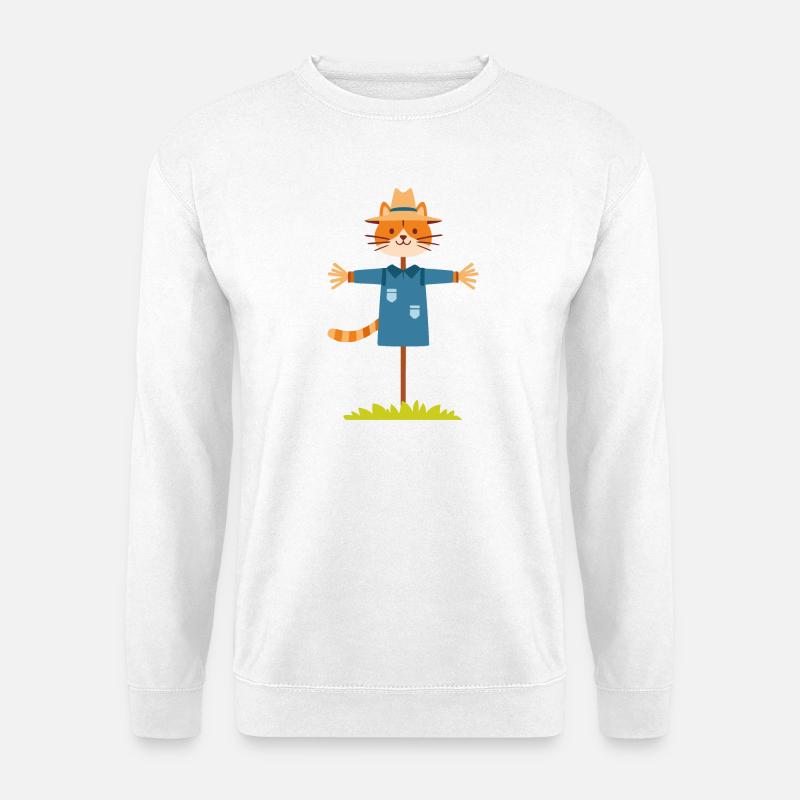 Vogelscheuche Katze - Unisex Pullover - Weiß