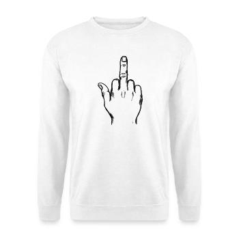 Der erhobene Mittelfinger - Unisex Pullover - Weiß - Vorne