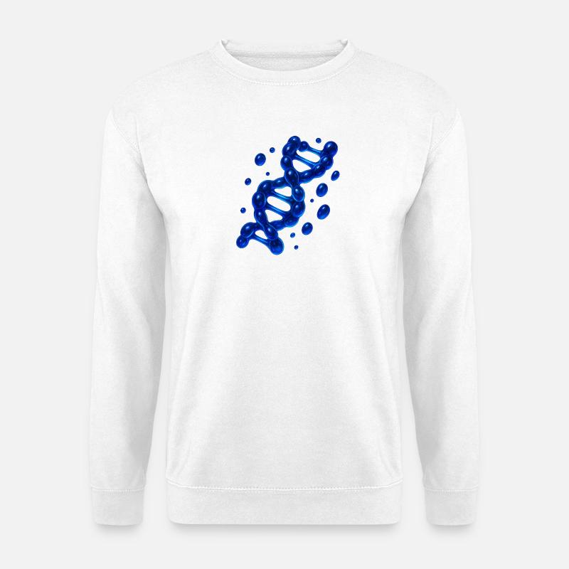 3D DNA Helix Molecule Blue - Unisex Sweatshirt - white