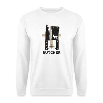 Honneur du boucher - Sweat-shirt Unisexe - blanc - Devant