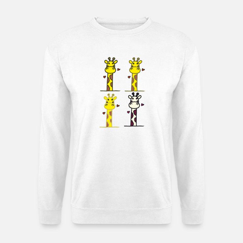 Verspielte Giraffen mit Herzmotiven - Unisex Pullover - Weiß