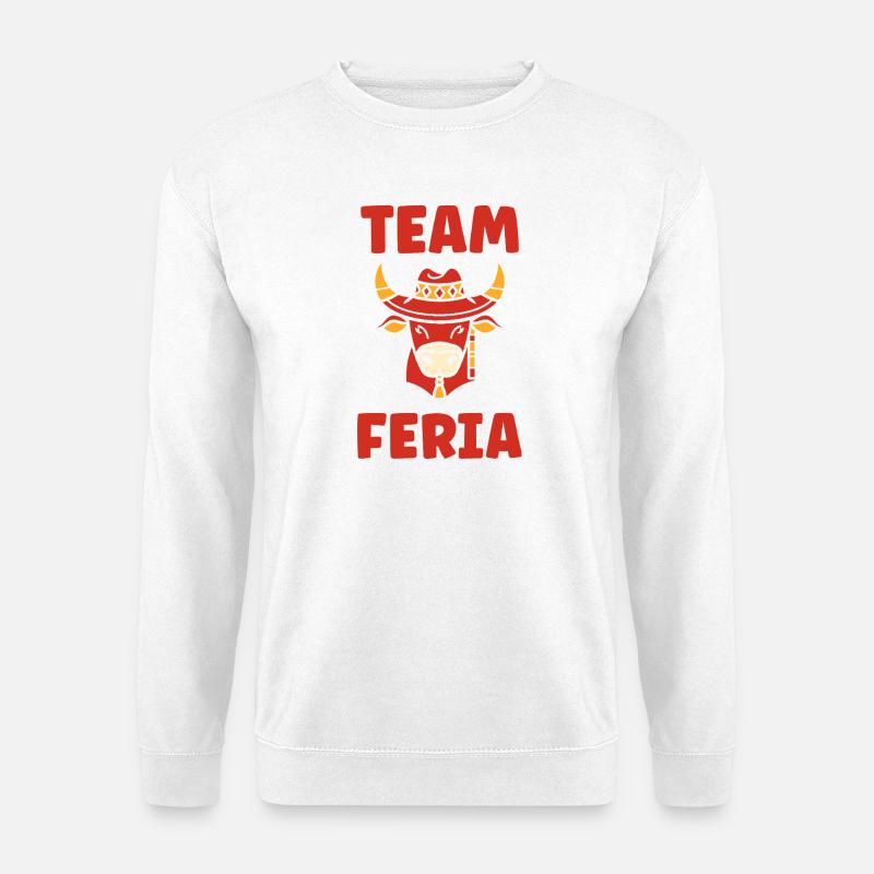 Büffelkopf mit mexikanischem Feria-Hut - Unisex Pullover - Weiß