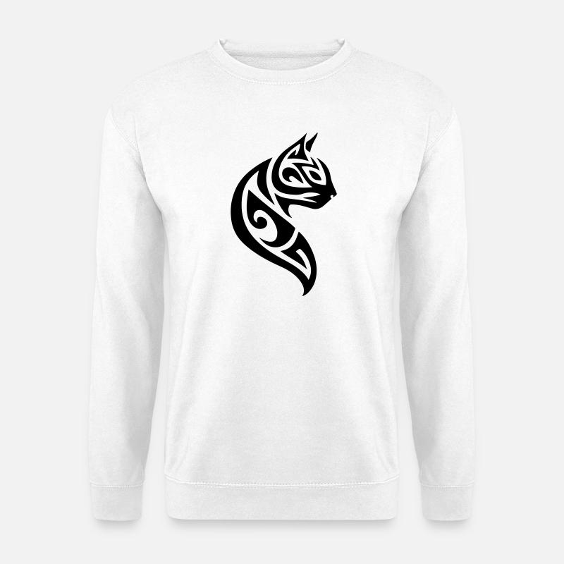 Katze Tribal - Unisex Pullover - Weiß
