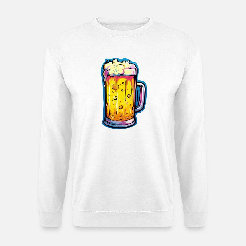 Bier Comic Bierglas - Unisex Pullover - Weiß