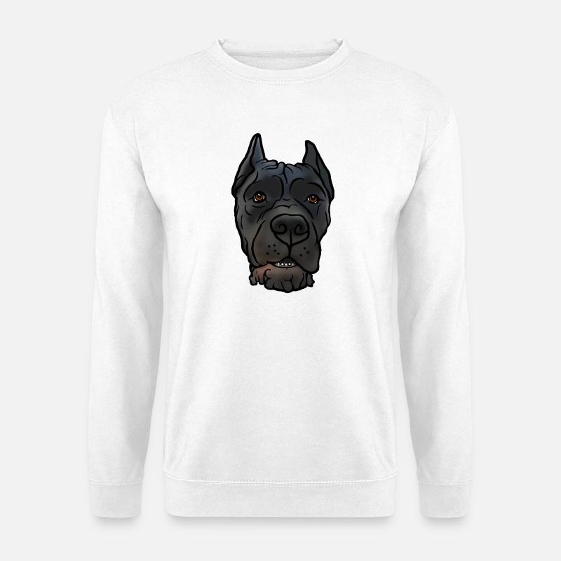 Cane Corso kupiert Kopf im Comicstyle - Unisex Pullover - Weiß