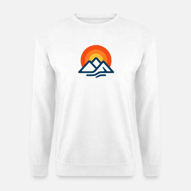 Sonnenuntergang über den Bergen - Unisex Pullover - Weiß
