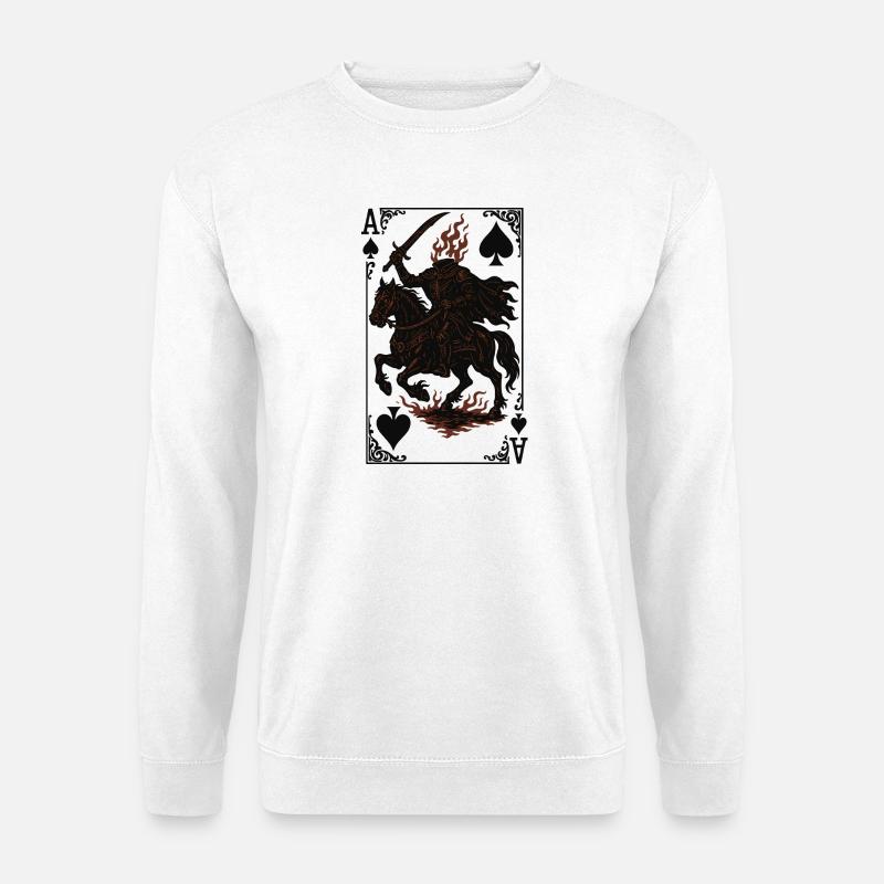 Ritter auf flammendem Ross Karte - Unisex Pullover - Weiß