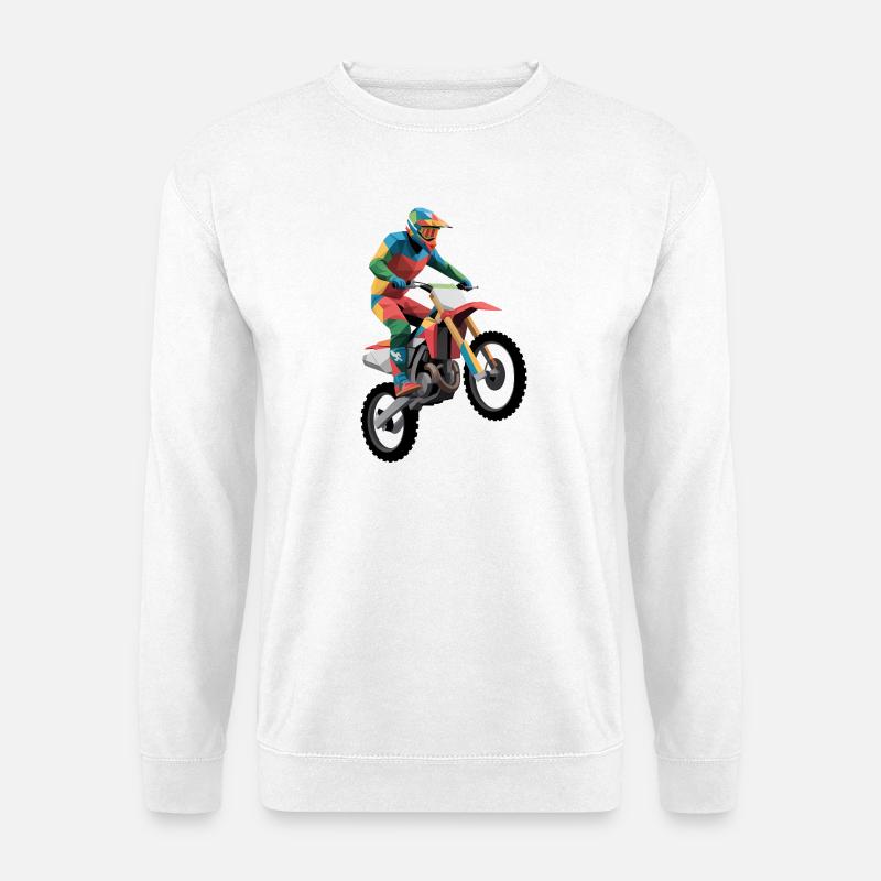 Motocross - Cooles Motorrad Logo - Unisex Pullover - Weiß