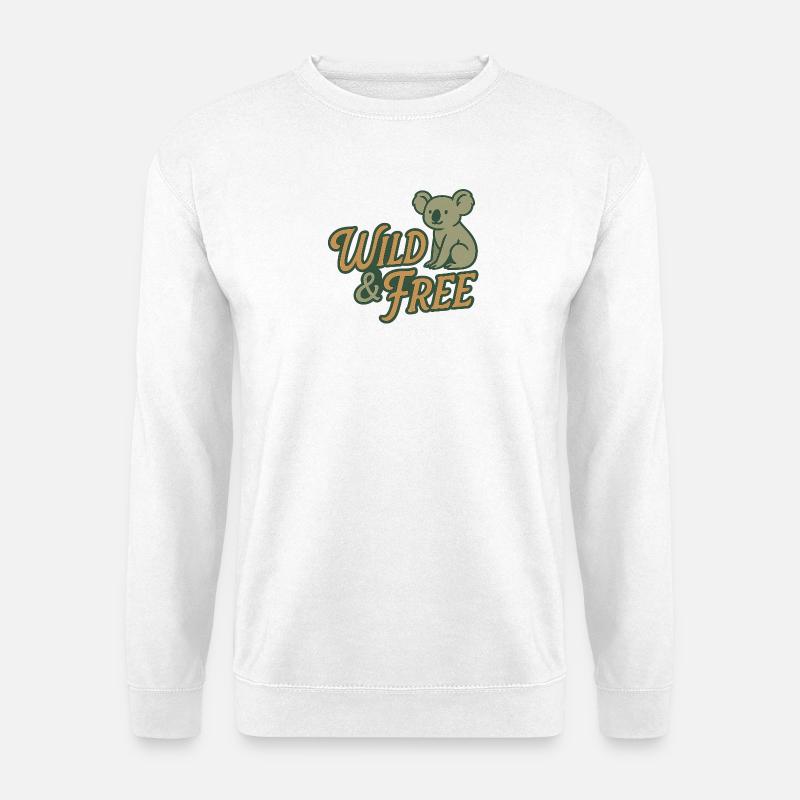 Wild & Free – Koala & Känguru - Unisex Pullover - Weiß