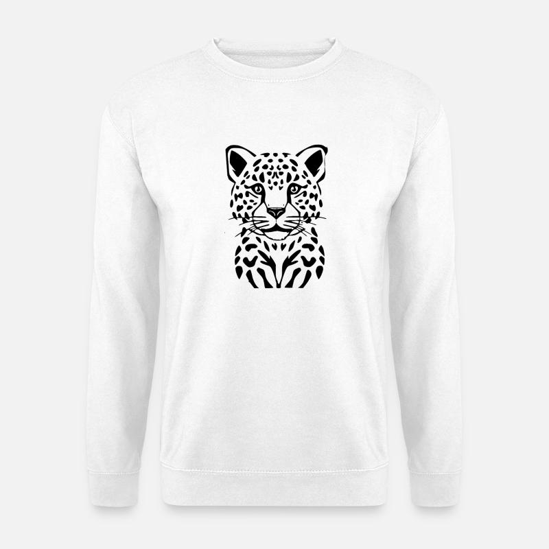 Leopard schwarz schwarzer Leopard - Unisex Pullover - Weiß