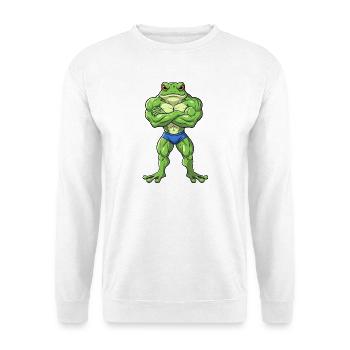 Cool Frog Fitness Bodybuilding Cartoon Strong - Unisex Sweatshirt - white - Front