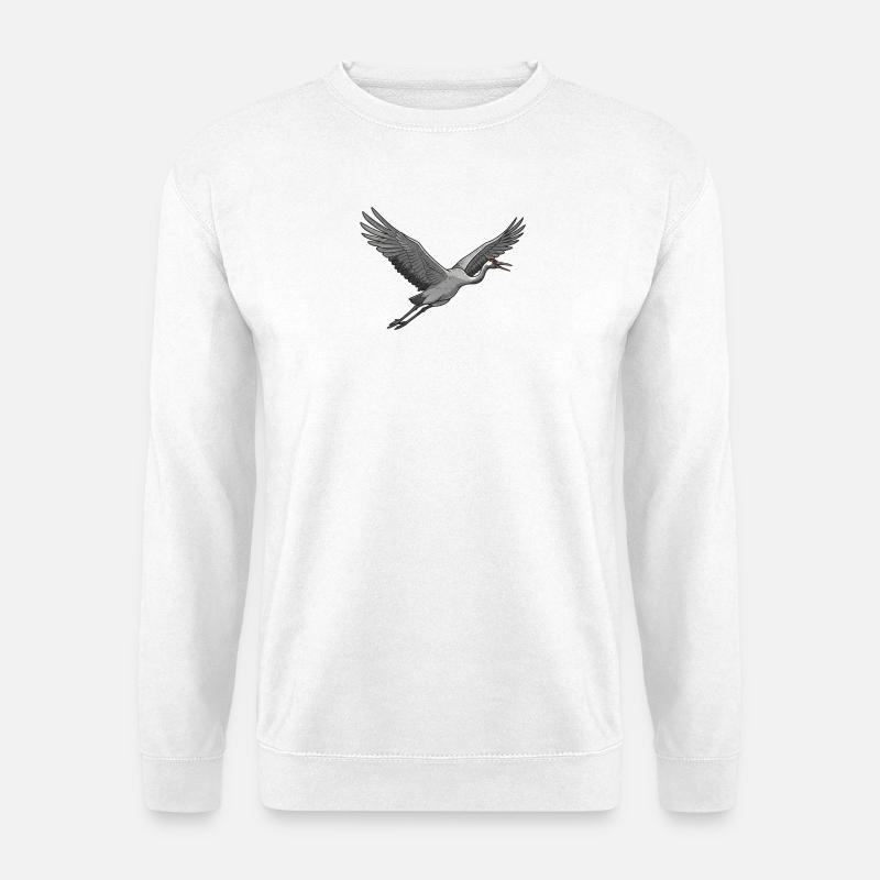 Kranich - Unisex Pullover - Weiß